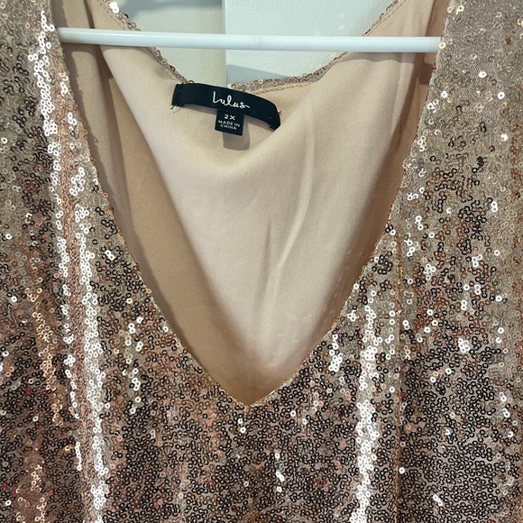 Champagne Sequin Shift Dress - Picture 2 of 2